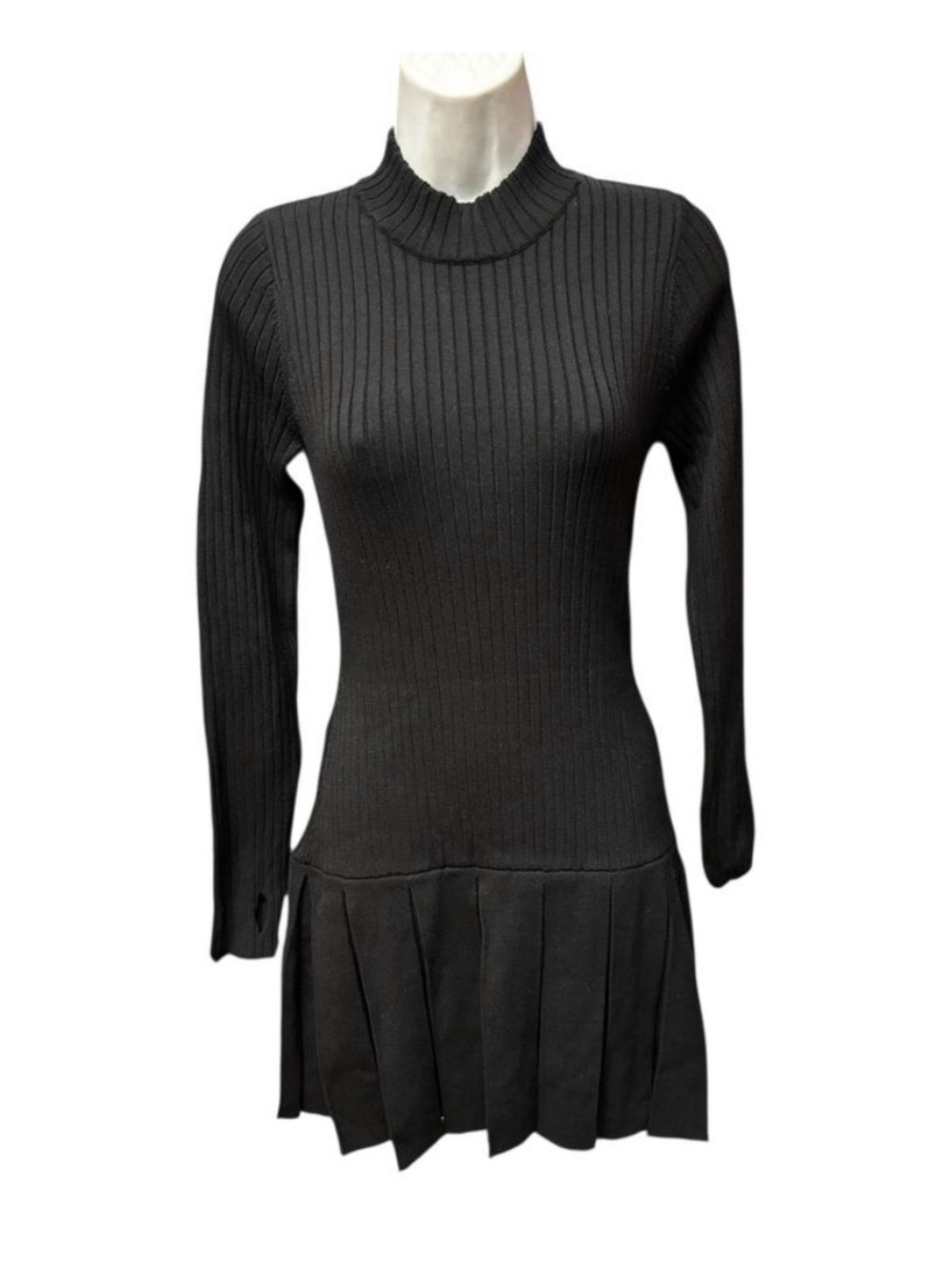 Free People Women's Emmy Mini Dress Size S Black Open Back Thumbholes Whimsygoth